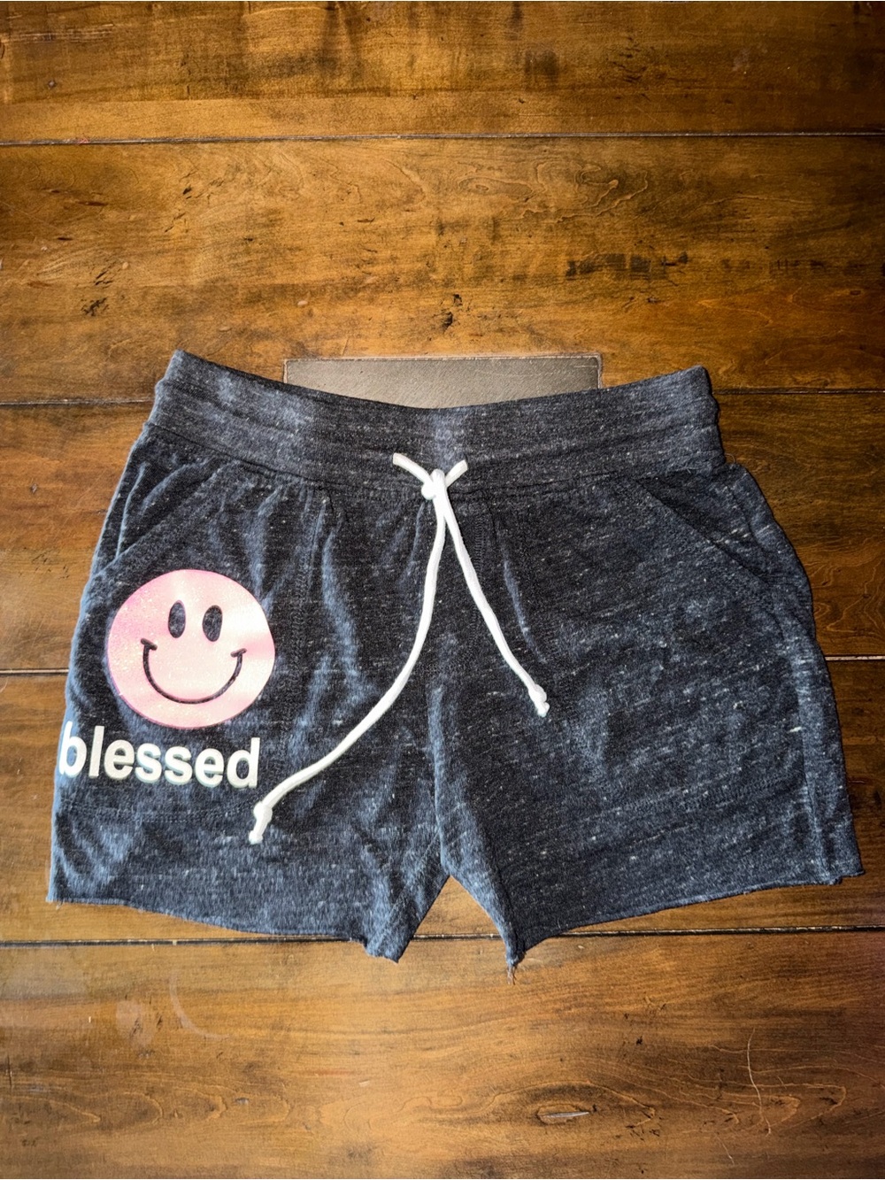 Hipchik Couture Grey Pink Glitter Graphic Lounge Shorts